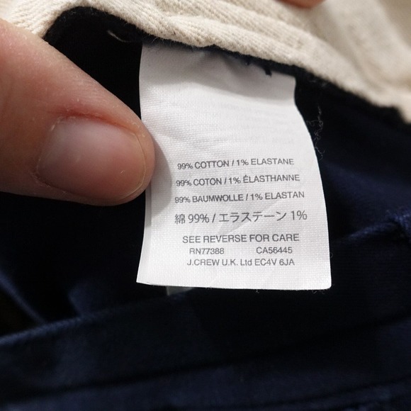 J CREW STRETCH NAVY BLUE FLAT FRONT CHINO PANTS MENS SIZE 32X30 - Picture 10 of 11